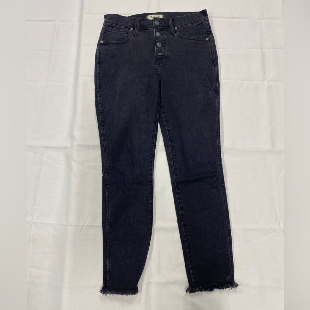 Madewell Black 10” High Rise Skinny Button-Fly Jeans Size 28P